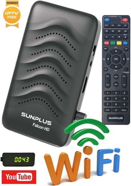 Falcon Çanaklı-Çanaksız Wi-Fi Dahil Full Hd Sınırsız Sinema Paketli Uydu Alıcısı