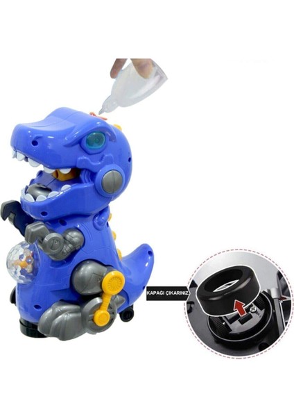 Pilli Işıklı Duman Püskürten Robot Trex