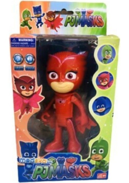 Pj Mask Figür, Baykuş Kız Işıklı, Sesli, Büyük Boy 14 cm Pj Maskeliler.