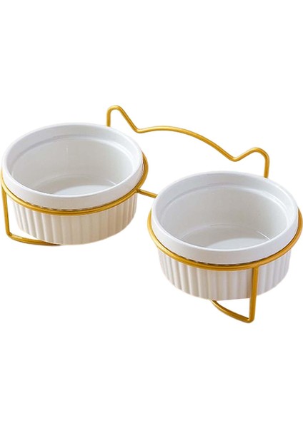 Yükseltilmiş Kedi Kaseleri Pet Besleyici Waterer 10.5 ° Metal ile Eğik Iç Mekan Beyaz Için (Yurt Dışından) modelleri