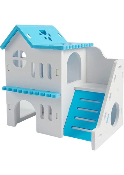 Hamster House Keşfetmek Oyuncaklar Montaj Tırmanma Merdiveni Kafe Kulübesi Hideaway Blue (Yurt Dışından)