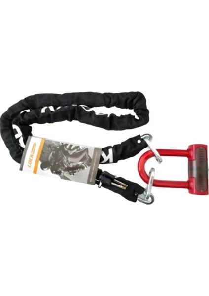 Kinguard 6042 Zincir Kilit + U Kilit 1.5 Metre (Kırmızı)
