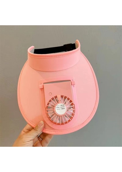 Güneşlik Şapka USB Şarj Büyük Saçak Açık Yaz Fan Şapka Erkek ve Kadın Güneş Şapkası Ebeveyn-Çocuk Güneş Şapkası (Yurt Dışından)