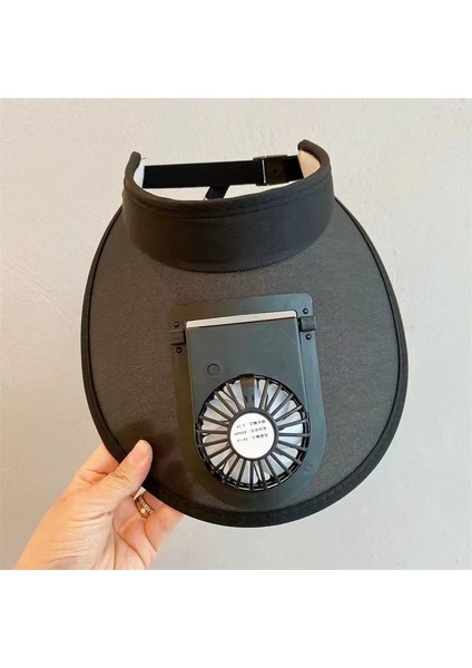 Güneşlik Şapka USB Şarj Büyük Saçak Açık Yaz Fan Şapka Erkek ve Kadın Güneş Şapkası Ebeveyn-Çocuk Güneş Şapkası (Yurt Dışından)