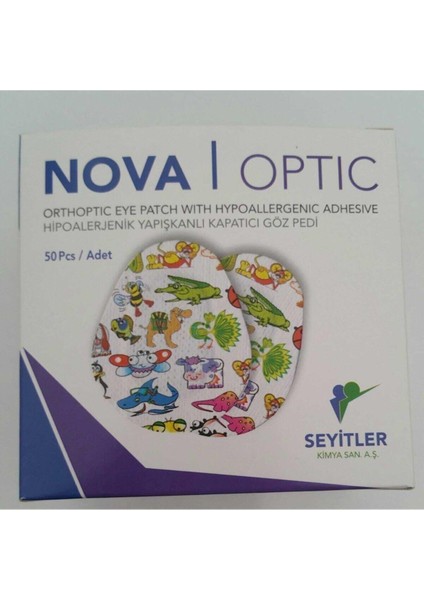 Nova Optik Göz Kapama Bandı Göz Pedi 5.6x6.9cm Çocuk 50 Adet