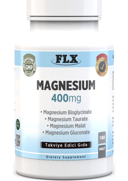 Magnezyum Bisglisinat Malat Taurat Glukonat 180 Tablet