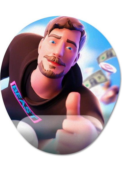 Mr. Beast Bilek Destekli Mousepad Model - 8 Oval