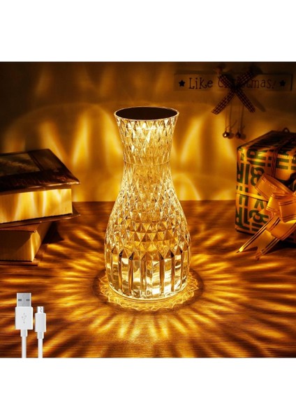 Kumandalı Kristal Masa Lambası Rgb Renk Değiştiren Gece Lambası 16 Renk 4 Mod Dokunmatik Kontrol modelleri