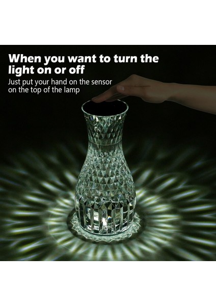 Kumandalı Kristal Masa Lambası Rgb Renk Değiştiren Gece Lambası 16 Renk 4 Mod Dokunmatik Kontrol indirimleri