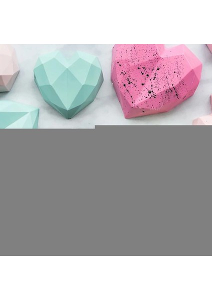Silikon Büyük Kristal Kalp Şekilli Pasta Kek Çikolata Kalıbı Geometrik Kalıp fiyatları