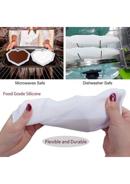 Silikon Büyük Kristal Kalp Şekilli Pasta Kek Çikolata Kalıbı Geometrik Kalıp