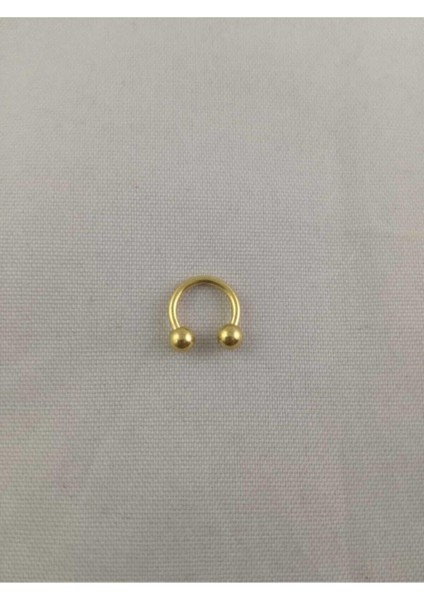 316L Cerrahi Çelik 6mm Top Uçlu Gold Renk Septum Piercing