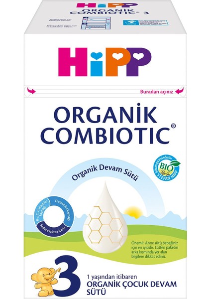 3 Organik Combiotic Bebek Sütü 800gr