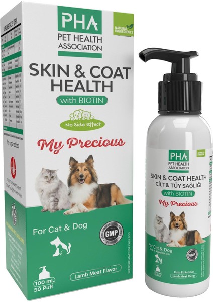 Skin&coat Health- Kedi ve Köpekler Için Biotin Katkılı Cilt ve Tüy Sağlığı Destekleyici 100ml