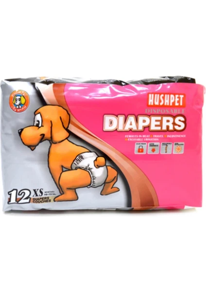 Köpek Alt Tuvalet Bezi 12 Adet Xs Hush Pet Diapers x Small 12'li Köpek Bezi