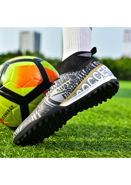 Erkekler Futbol Ayakkabıları Tf Yüksek Ayak Bileği Çocuk Kramponları Eğitim Maçı Spor Ayakkabıları (Yurt Dışından)
