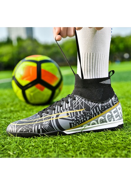 Erkekler Futbol Ayakkabıları Tf Yüksek Ayak Bileği Çocuk Kramponları Eğitim Maçı Spor Ayakkabıları (Yurt Dışından)