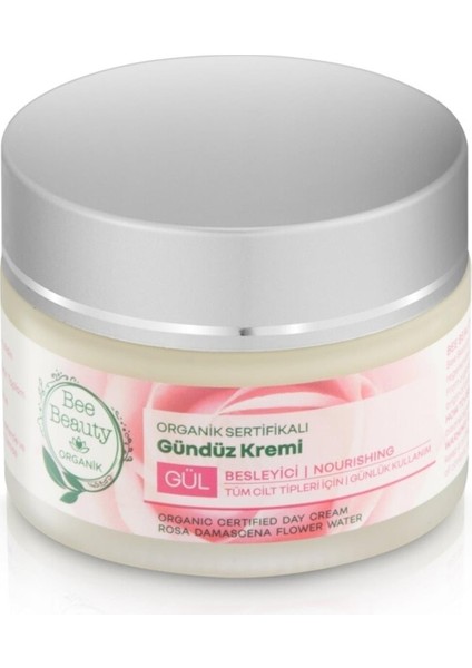 Gül Özlü Organik Sertifikalı Gündüz Kremi 50 ml Gül