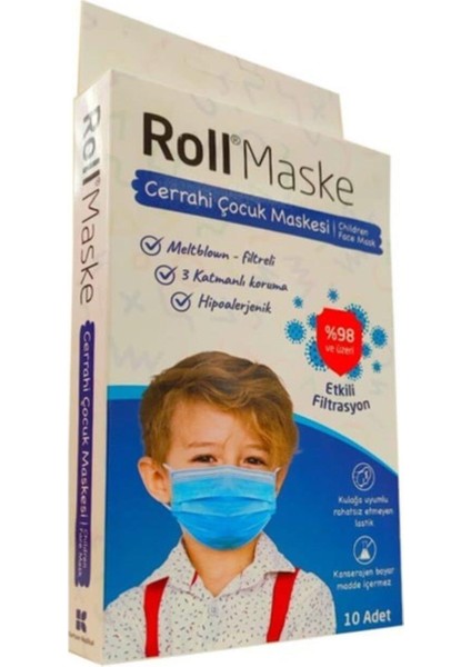 Maske Çocuk (Erkek) 1 Kutu (Kutu Içerisinde 10 Adet)