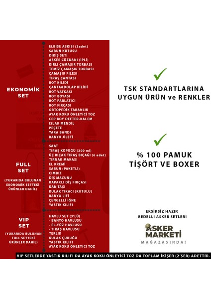 24'lü Eksiksiz Vıp Havacı Asker Paketi - Havacı Askeri Iç Çamaşır - Bot Vatkası Boya