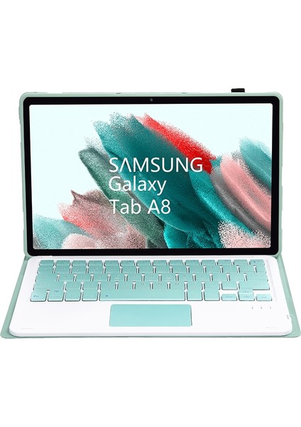 Samsung Galaxy Tab A8 2021 Için Klavye+Kılıf Açık Yeşil (Yurt Dışından)
