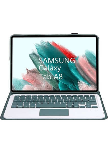 ZH Store Samsung Galaxy Tab A8 2021 Için Klavye+Kılıf Koyu Yeşil (Yurt Dışından)