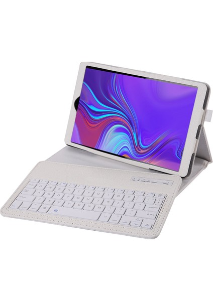 Galaxy Tab A 10.1(2019)IÇIN SA510 Klavye+Pu Kılıf Beyaz (Yurt Dışından)