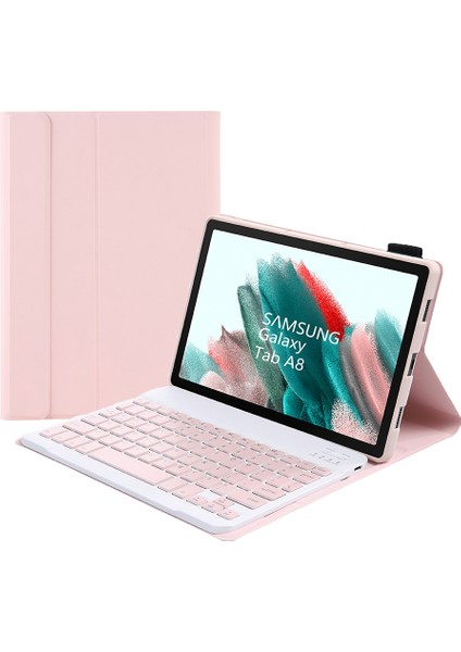 ZH Store Samsung Galaxy Tab A8 10.5 2021 Için Klavye+Kılıf Pembe (Yurt Dışından)