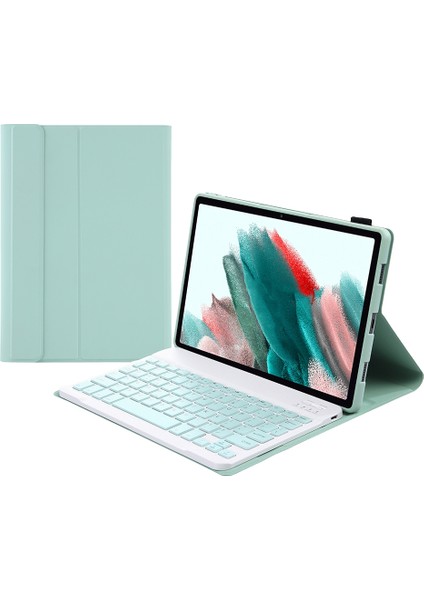 Samsung Galaxy Tab A8 10.5 2021 Için Klavye+Kılıf Açık Yeşil (Yurt Dışından)