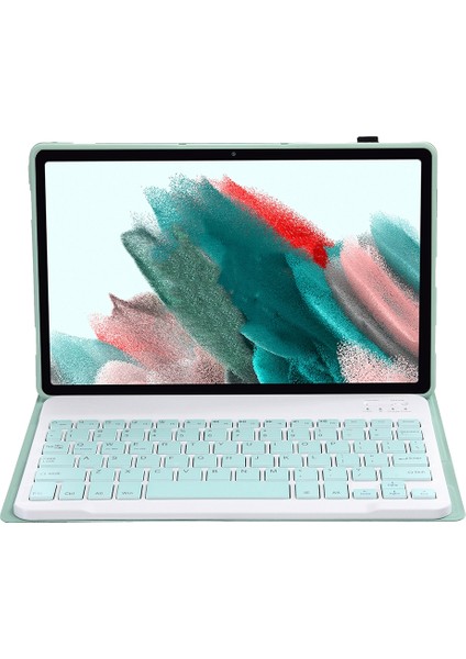Samsung Galaxy Tab A8 10.5 2021 Için Klavye+Kılıf Açık Yeşil (Yurt Dışından)