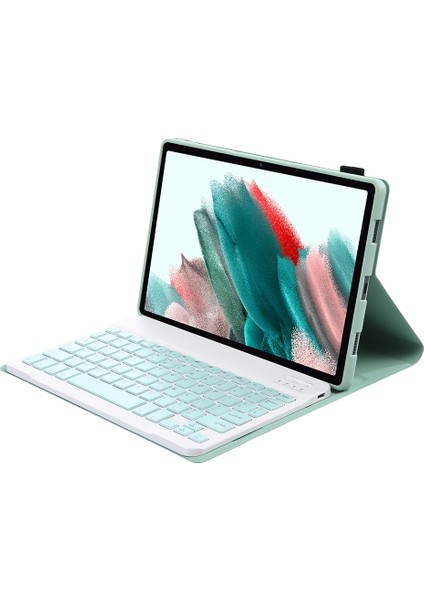 Samsung Galaxy Tab A8 10.5 2021 Için Klavye+Kılıf Açık Yeşil (Yurt Dışından)