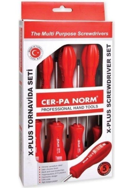 Cerpa Tornavida Takımı 7 Parça X-Plus Düz-Yıldız