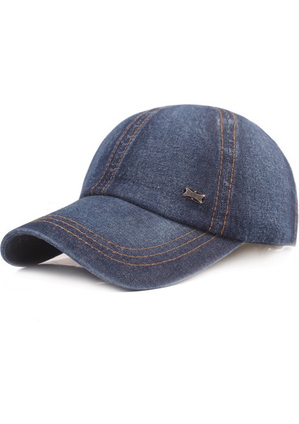 Denim Beyzbol Şapkası Erkek ve Kadın Güneşlik Ördek Dil Şapkası (Yurt Dışından)