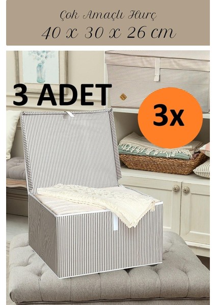 Yegge 3 Adet Set Çok Amaç Kutu Hurç,Sert Kapaklı Çamaşır Sepeti,Çok Amaçlı Düzenleyici Organizer 40*30*26 3 x Yegge Çok Amaçlı Kutu