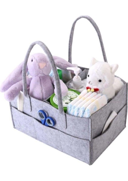 Toptankece Keçe Anne Bebek Bakım Çantası Organizer Gri, Keçeden Bebek Çantası modelleri