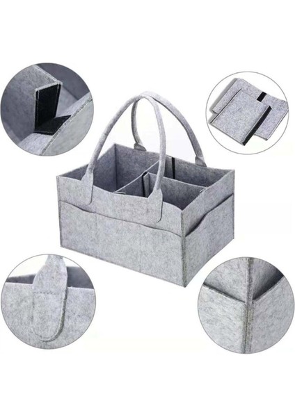 Toptankece Keçe Anne Bebek Bakım Çantası Organizer Gri, Keçeden Bebek Çantası fırsatları