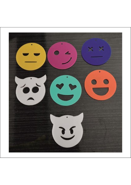 Emoji Set 7'li Emoji Set Araba Dikiz Aynası Süsü