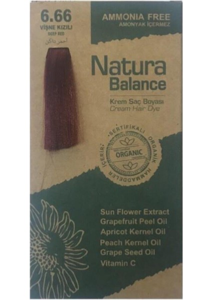 Naturabalance Saç Boyası Nb Organik Saç Boyası No:6.66 Vişne Kızılı fiyatları