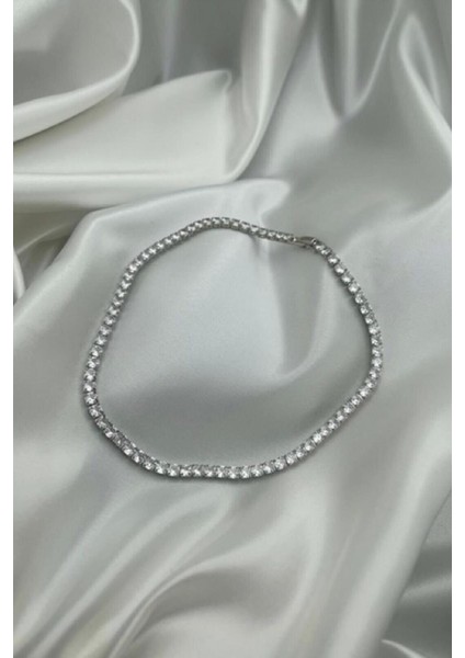 Kadın Zirkon Taşlı Paslanmaz Çelik Su Yolu Kolye + Bileklik Set modelleri