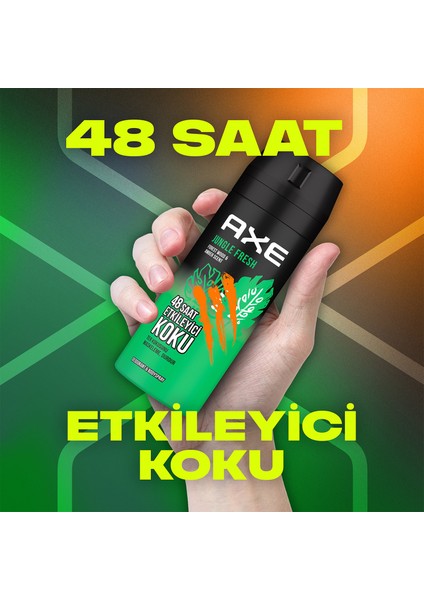 Erkek Sprey Deodorant Jungle Fresh 150 Ml + Clear Men Saç Bakım Şampuanı Cool Sport Menthol 180 Ml