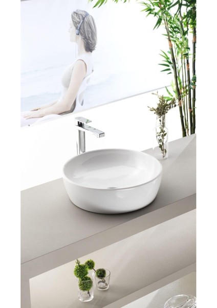 Cerastyle One Lavabo 46 cm Yuvarlak Çanak Tezgah Üstü