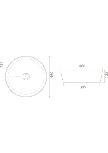 Cerastyle One Lavabo 46 cm Yuvarlak Çanak Tezgah Üstü