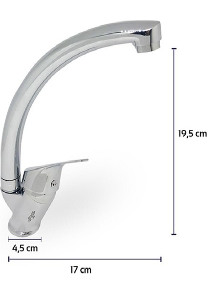 Mix Kuğu Banyo Lavabo Bataryası 40 mm Aç-Kapa Çift Girişli
