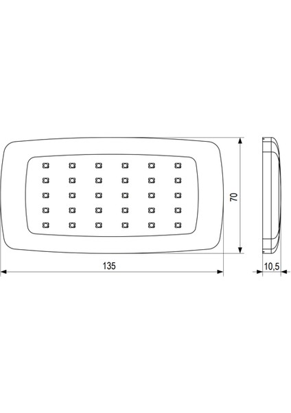 LED Lamba 12V 34 Ledli Iç Aydınlatma Dokunmatik Sıcak Beyaz Günışığı