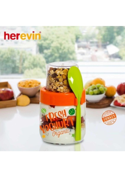 425 cc Ananas Desenli Cam Müsli ve Yoğurt