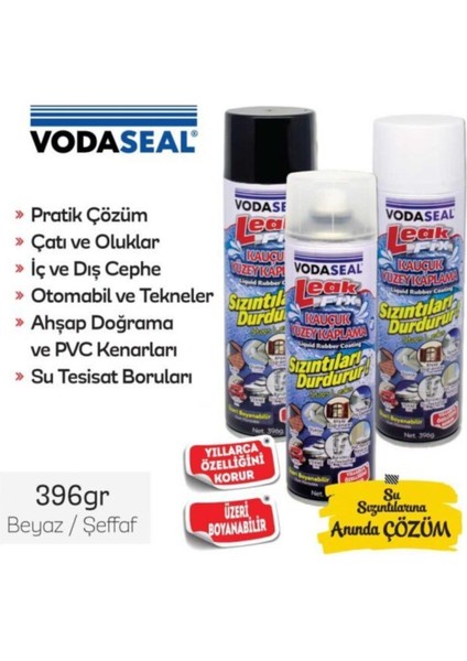 Leak Fix Su Geçirmez Sızdırmaz Sprey 396 gr Renk Seçenekli Siyah