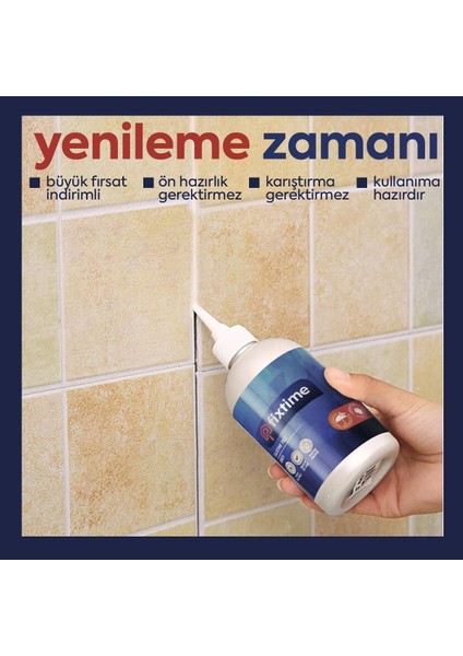 N'clean Fixtime Tile Master Silikonlu Hazır Derz Dolgusu Beyaz ( Dörtlü Paket)