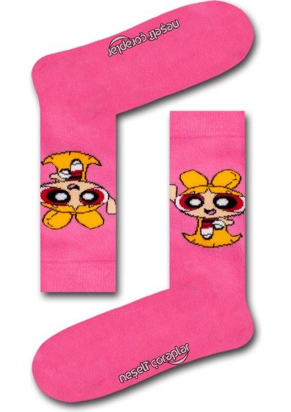 Powerpuff Girls Blossom Renkli Erkek Çorap