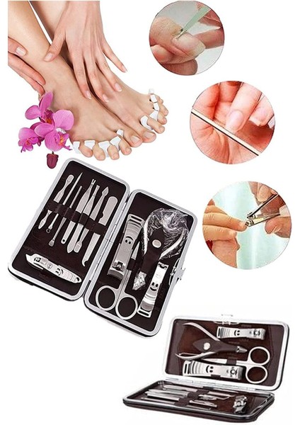 Özel Çantasında 12 Parça Manikür Ve Pedikür Kişisel Bakım Seti modelleri