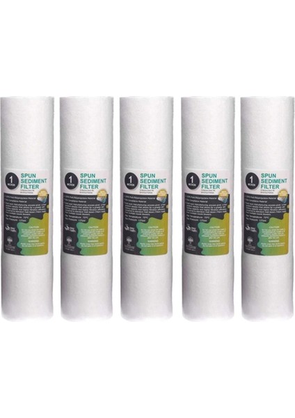 Su Arıtma Cihazı Filtresi 1 Mikron 10&quot;inç Sediment Spun Filtre 5 Adet
